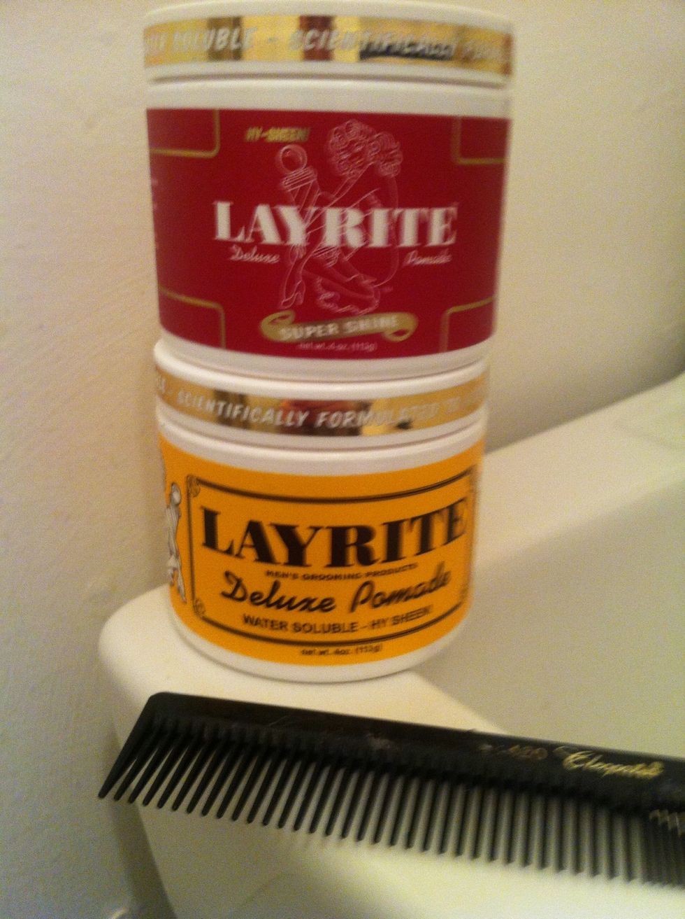 Use a solid pomade. I recommend a water based pomade and usually use a combination of Layrites Deluxe Pomade and Layrite Super Shine Pomade.