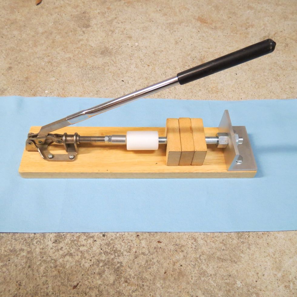 Use a specialized pen press to assemble your pens, or simply use a regular vise.