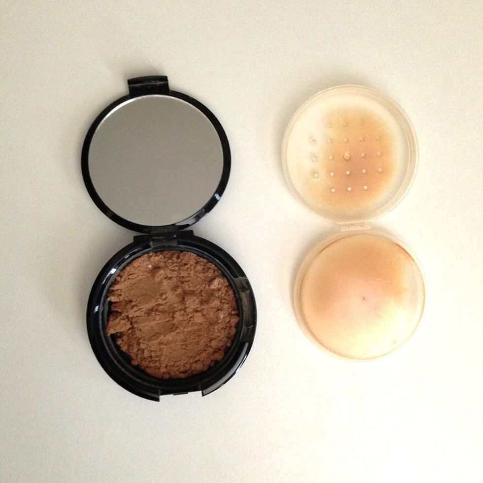 Use a spoon to scoop the powder in your container.