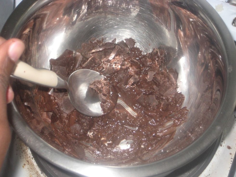 Use a spoon to stir as it melts