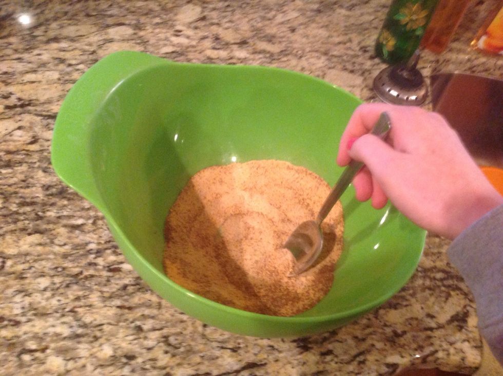 Use a spoon to thoroughly mix all of the ingredients together.