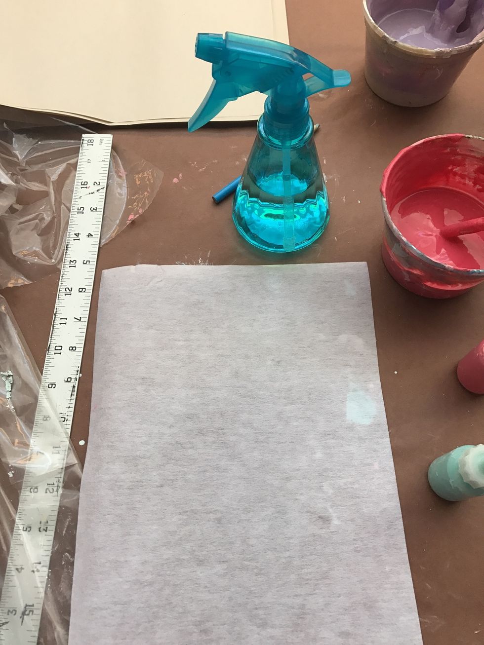 Use a spray bottle to moisten pellan.