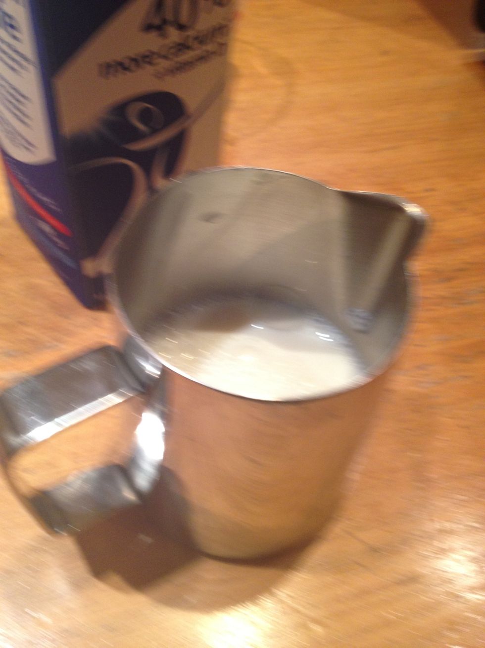 Use a steel pitcher when frothing the milk