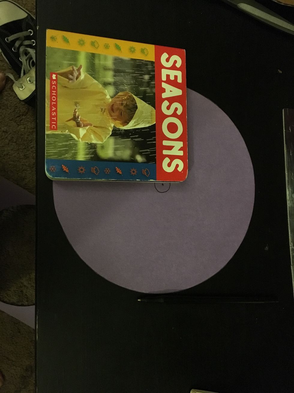 Use a straight edge (like a ruler) to trace from the center to the edge. I used my son's book. \ud83d\ude01