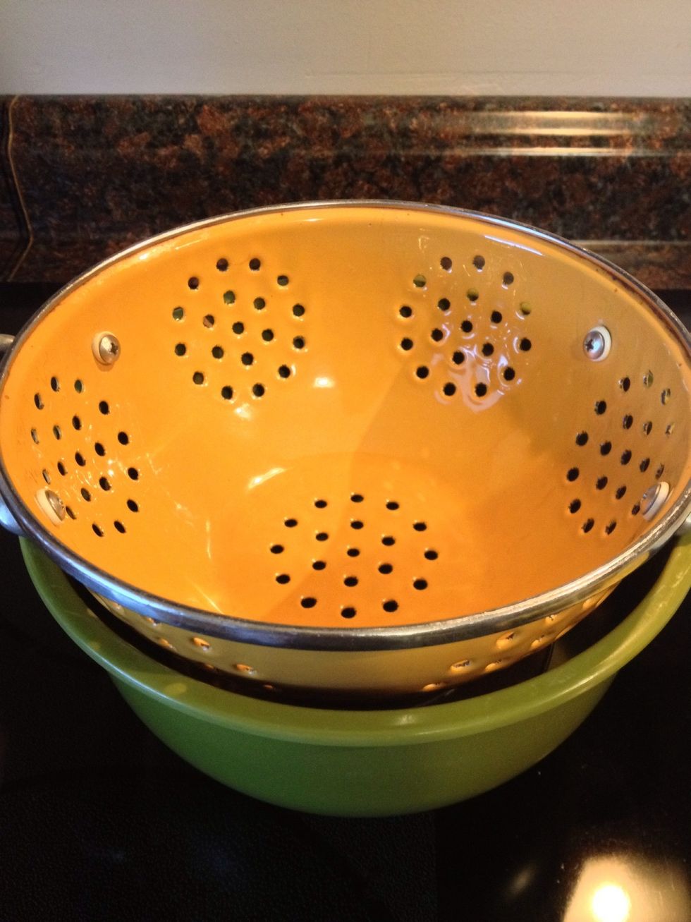 Use a strainer and place it on top of a large bowl