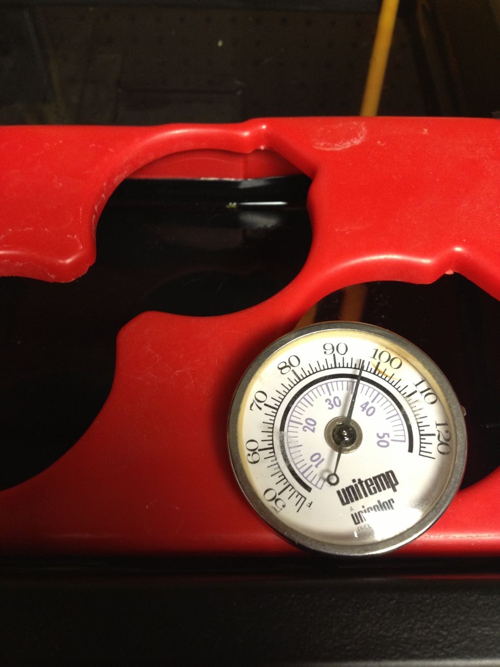 Use a thermometer to watch the temperature and try filling the bath to be around 100\u00b0F. (Don't worry too much about the initial temp, the Jobo will get it to the proper place for you.)