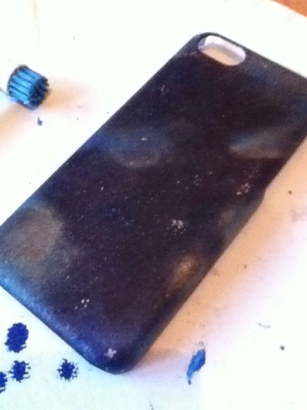 Use a toothpick to paint tiny, gold/silver spots