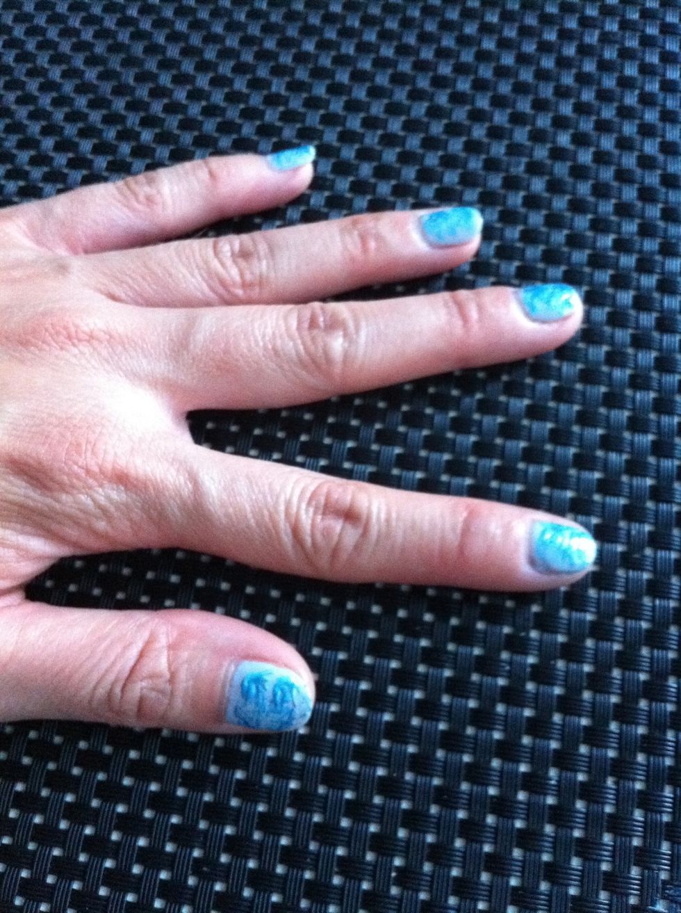 Use a top coat. Let it dry and you are finished \ue404!