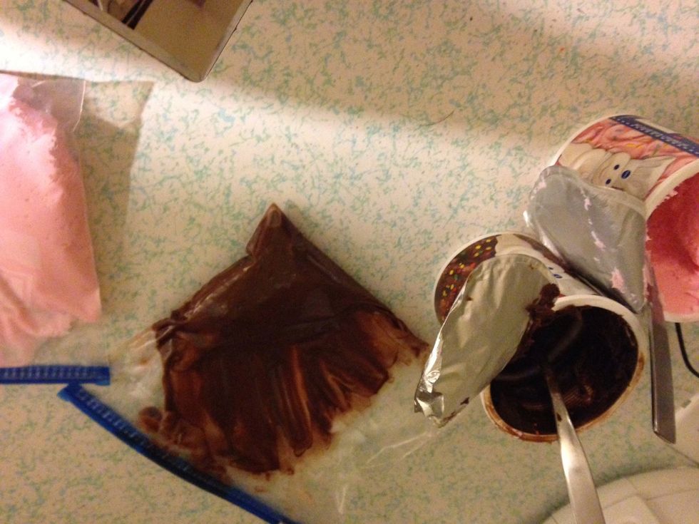 Use a zip-lock bag full of frosting