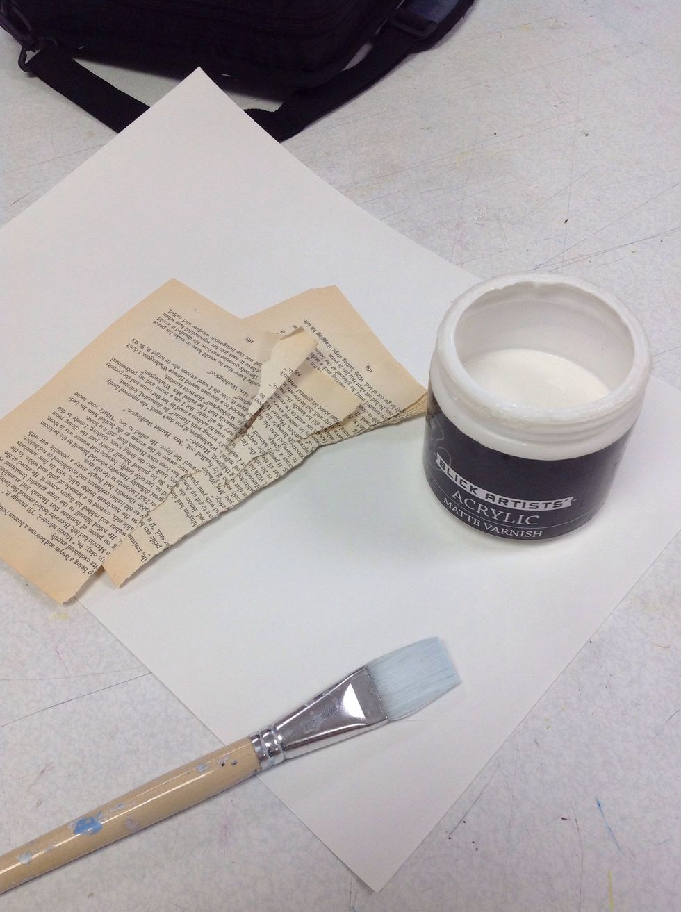 Use acrylic varnish or Mod Podge to adhere the pages on a piece of paper.