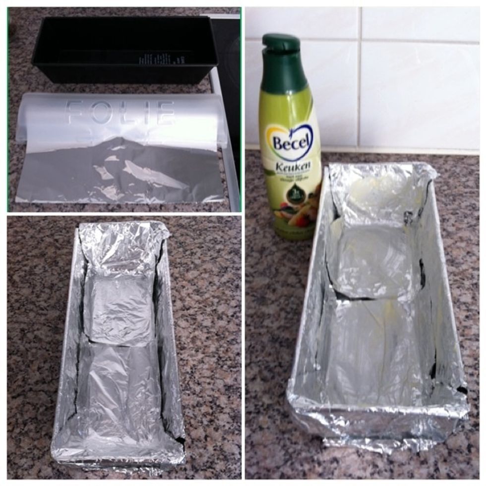Use aluminum foil to wrap the baking tin. Then use (liquid) butter to butter the baking tin. This will prevent the meat stick at the foil.