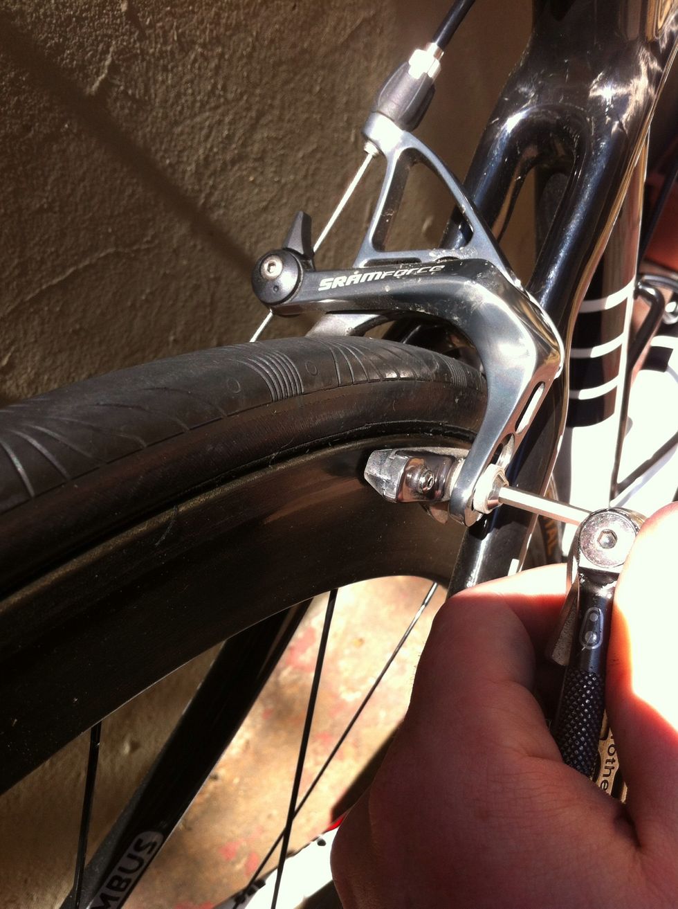 use an allen key to remove your break pad housing.
