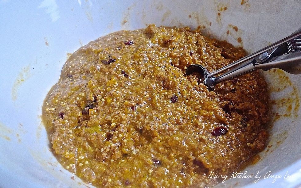 Use an ice-cream scoop to spoon batter into muffin liners.