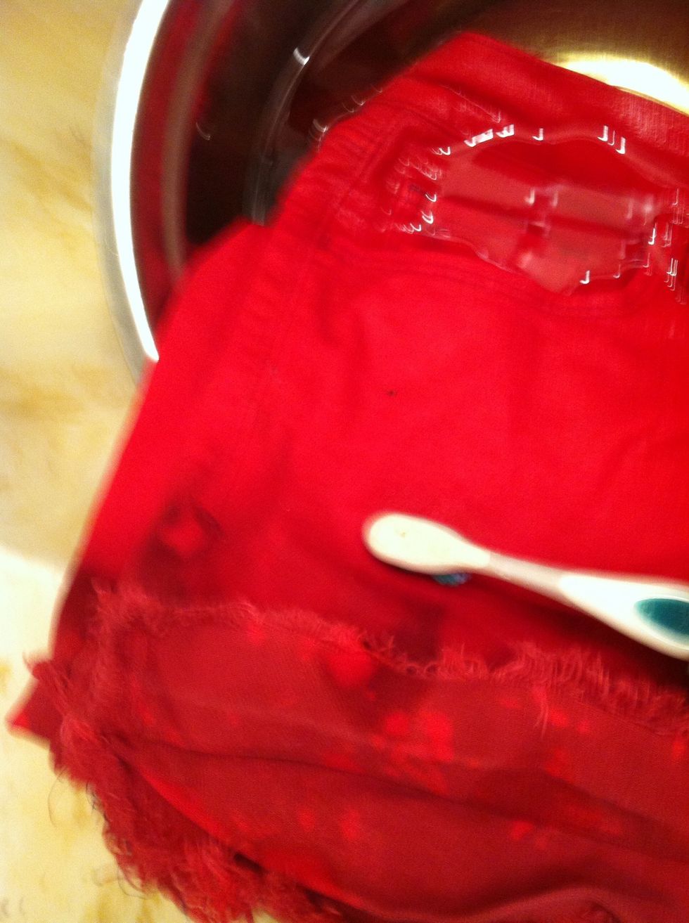 Use an old tooth brush to scrub out to make the colors blend in better