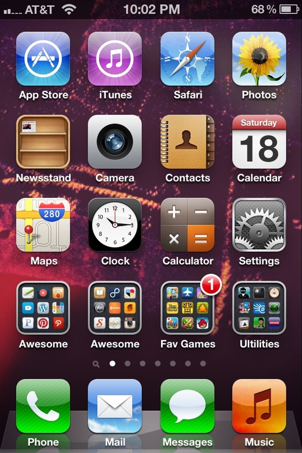 Use as a home screen background. (See its not really on fire). :)