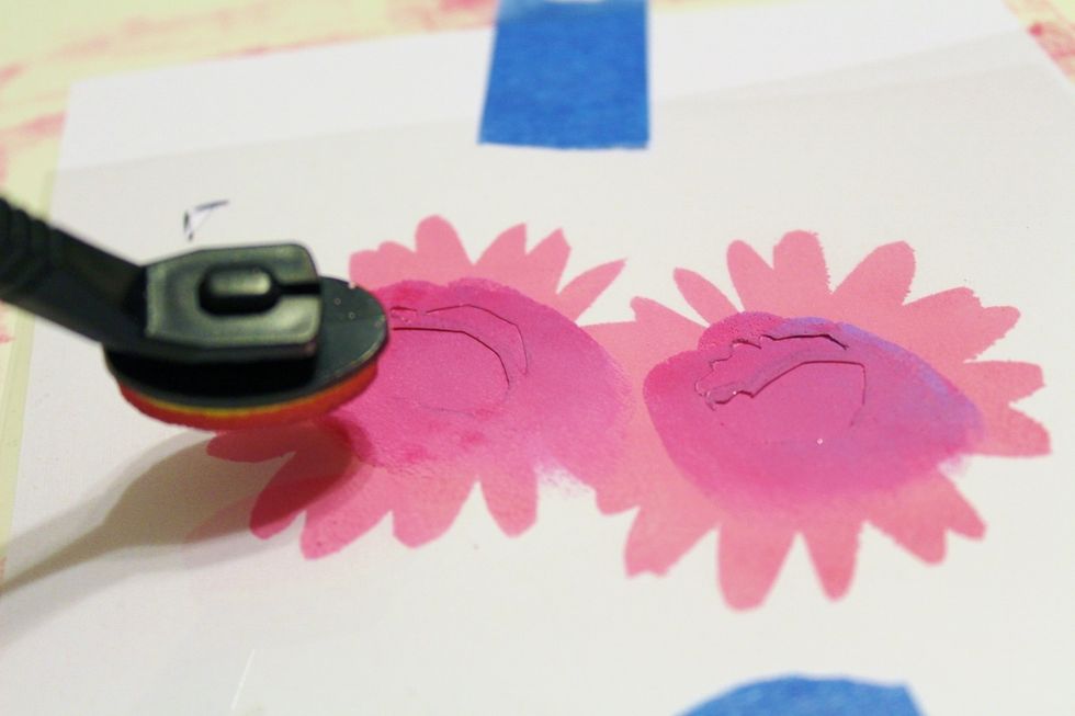 use blended inks and Stylus & Tips to apply ink to flower centers...