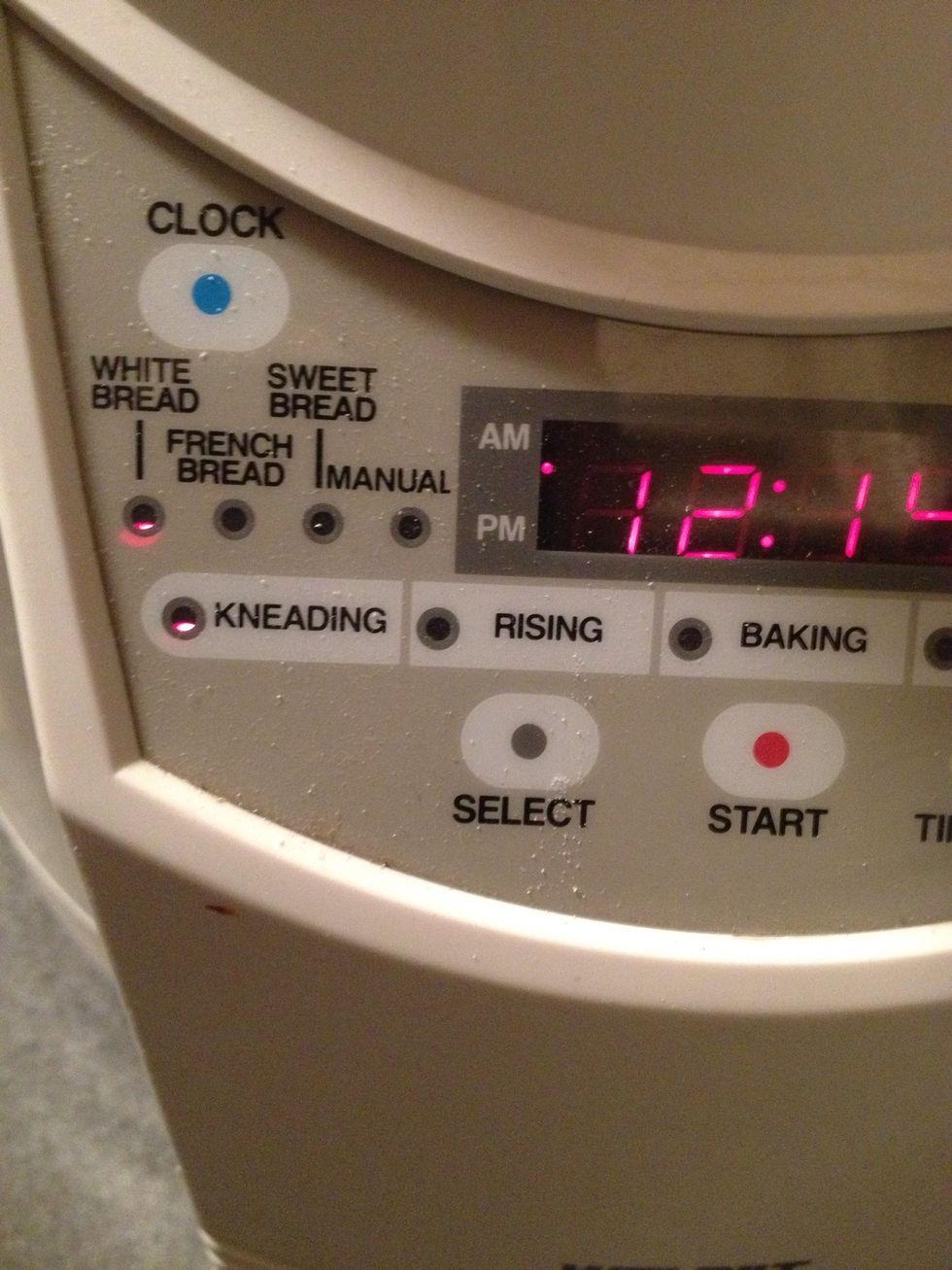 Use bread machine to knead for 10 mins or mix with hands(warning this is messy)