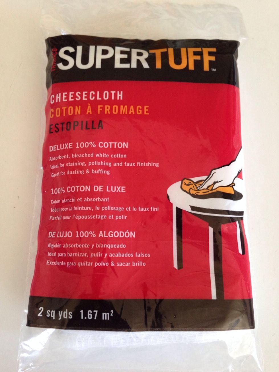 Use cheesecloth to wrap around each canister. I used one pack per canister. I found it at my local grocery store but any hardware store will carry it too.