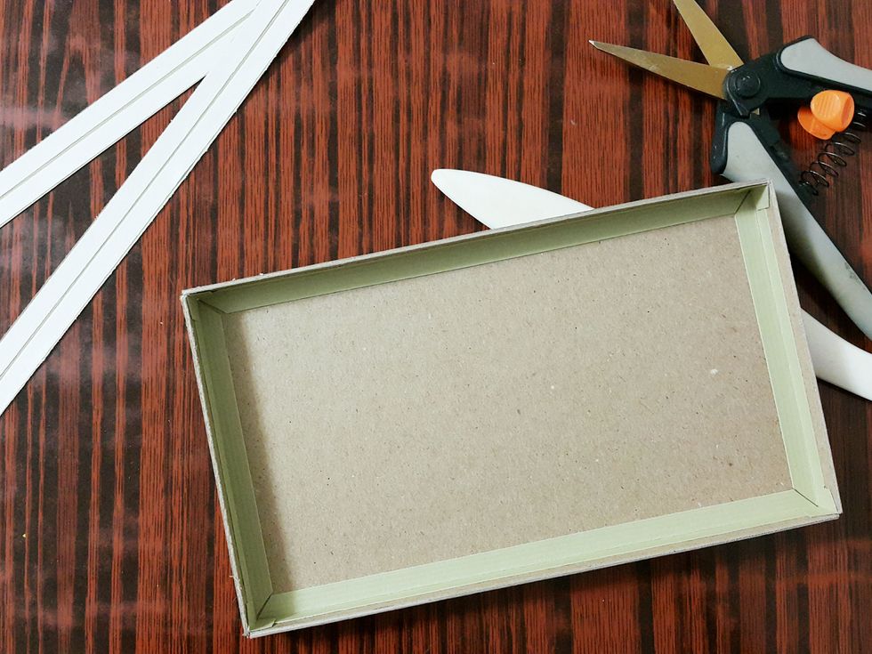 Use connecting strips to form the base into shape.