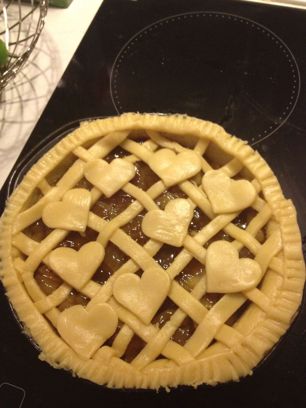 Use cookie cutter, cutting out cute shapes and place them on ur pie to cover up mistakes. \ud83d\ude13