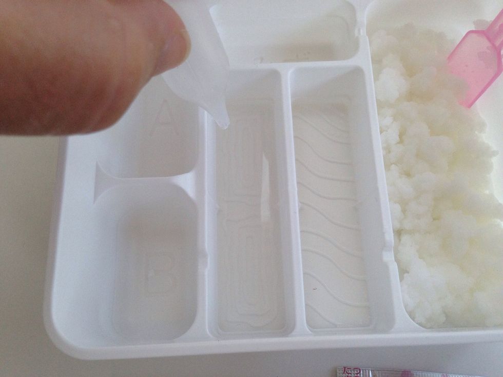 Use Dropper to Add Water to the Line in Tray that will be used to make your Tamago