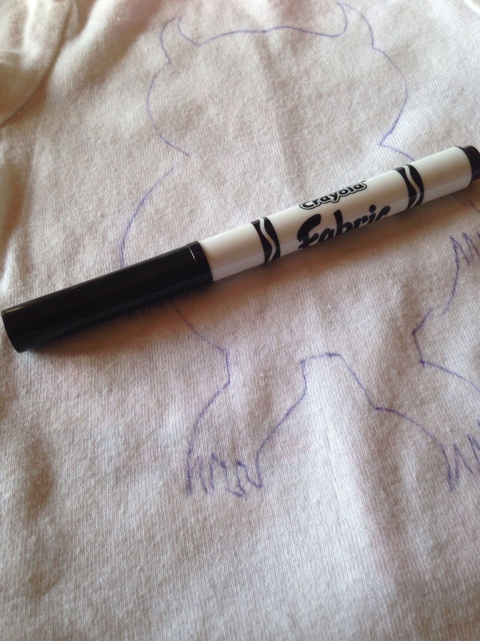Use fabric marker  to outline your image.