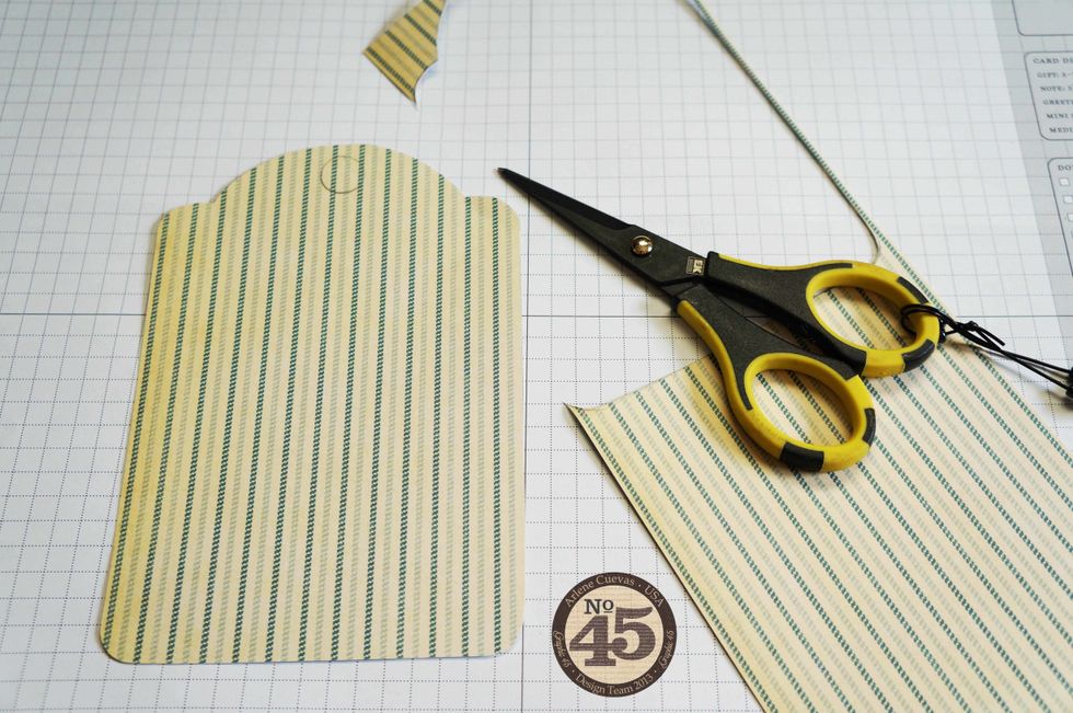 Use fine tip scissors to trim right on the pencil line as shown.