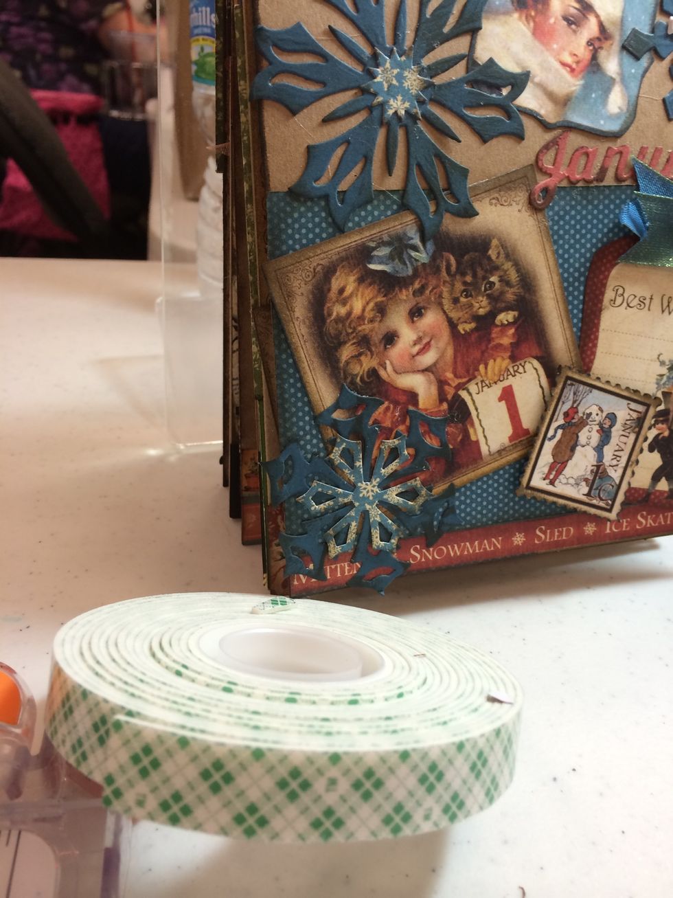 Use foam tape at bottom of each pocket. This makes it easy to pull out the card.