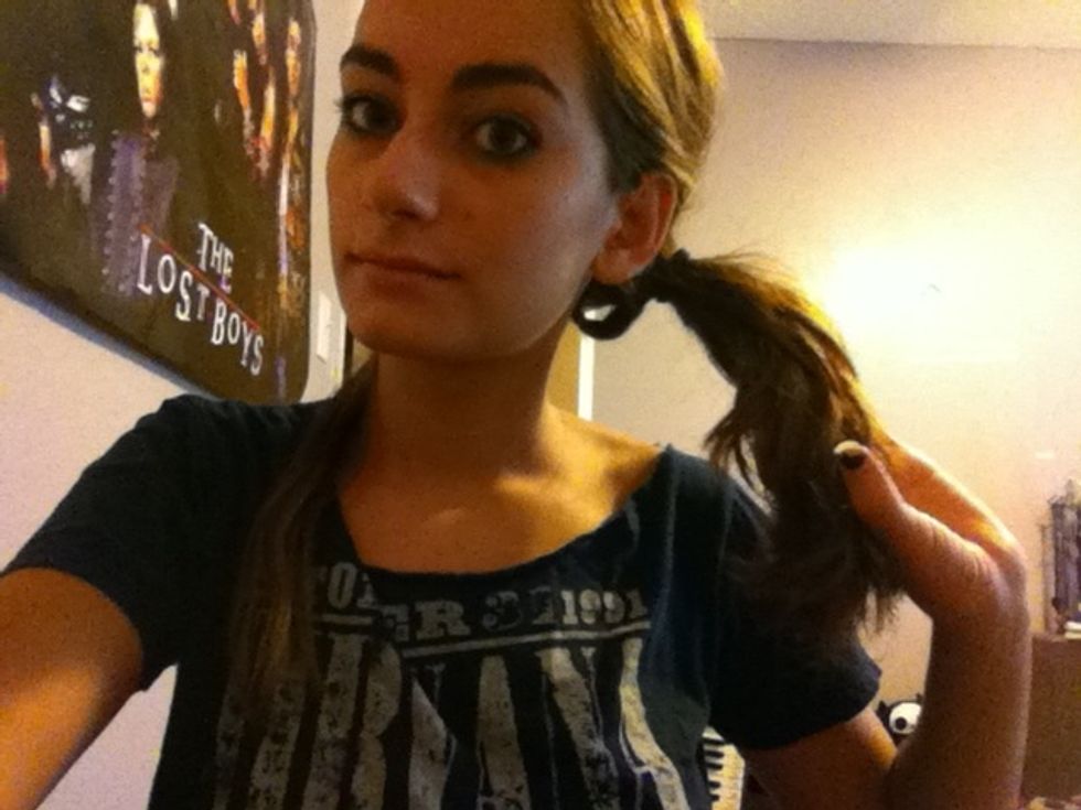 Use hair bands and hair clips to secure the rest of your hair out of the way.