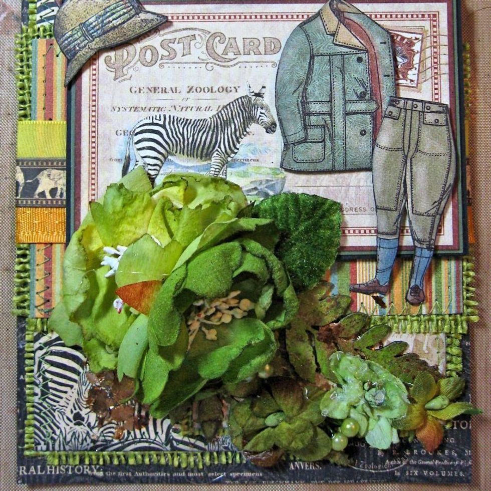 Use hot glue to secure, as seen here. Add some pearls, if desired.