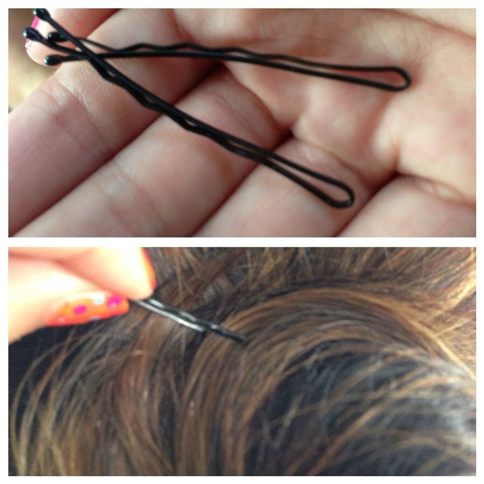 Use how ever many bobby pins you need to secure your bun in place.