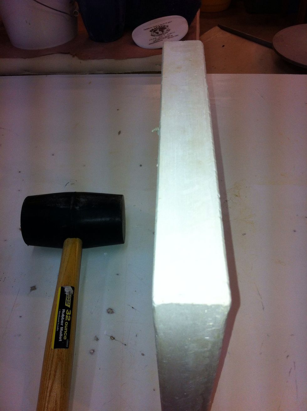 Use knife or metal strip to bevel all edges