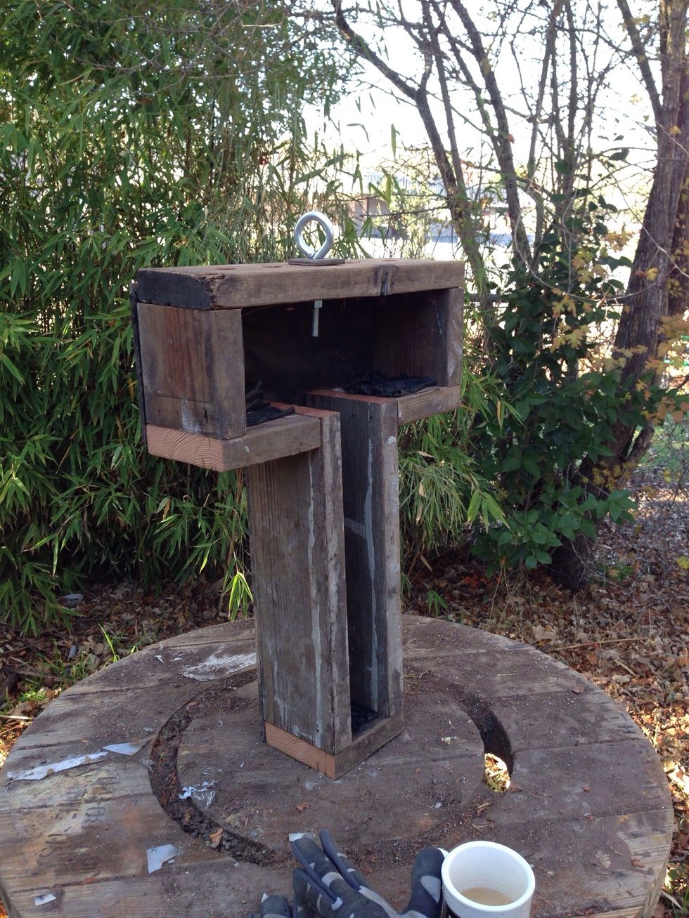 Use large circular bolt for top with washer. Place screens over drainage holes to keep soil in.
