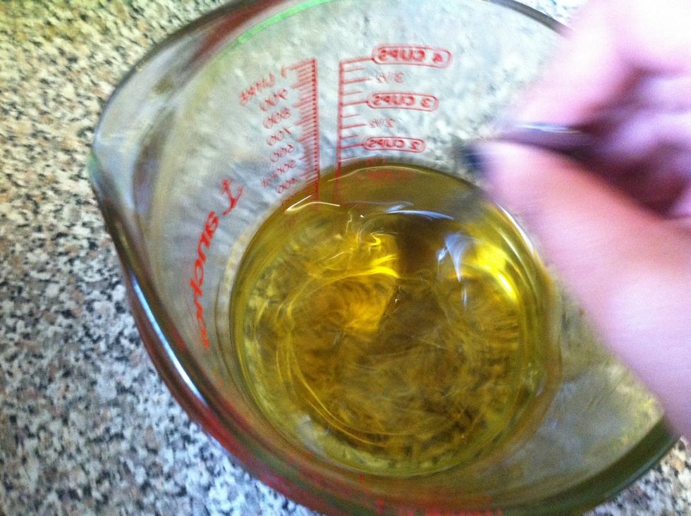 Use less of the stronger scent and more of the other scents. I only used lavender this time but I have made some with just vanilla and some with a combo of lavender-vanilla. Stir it together.