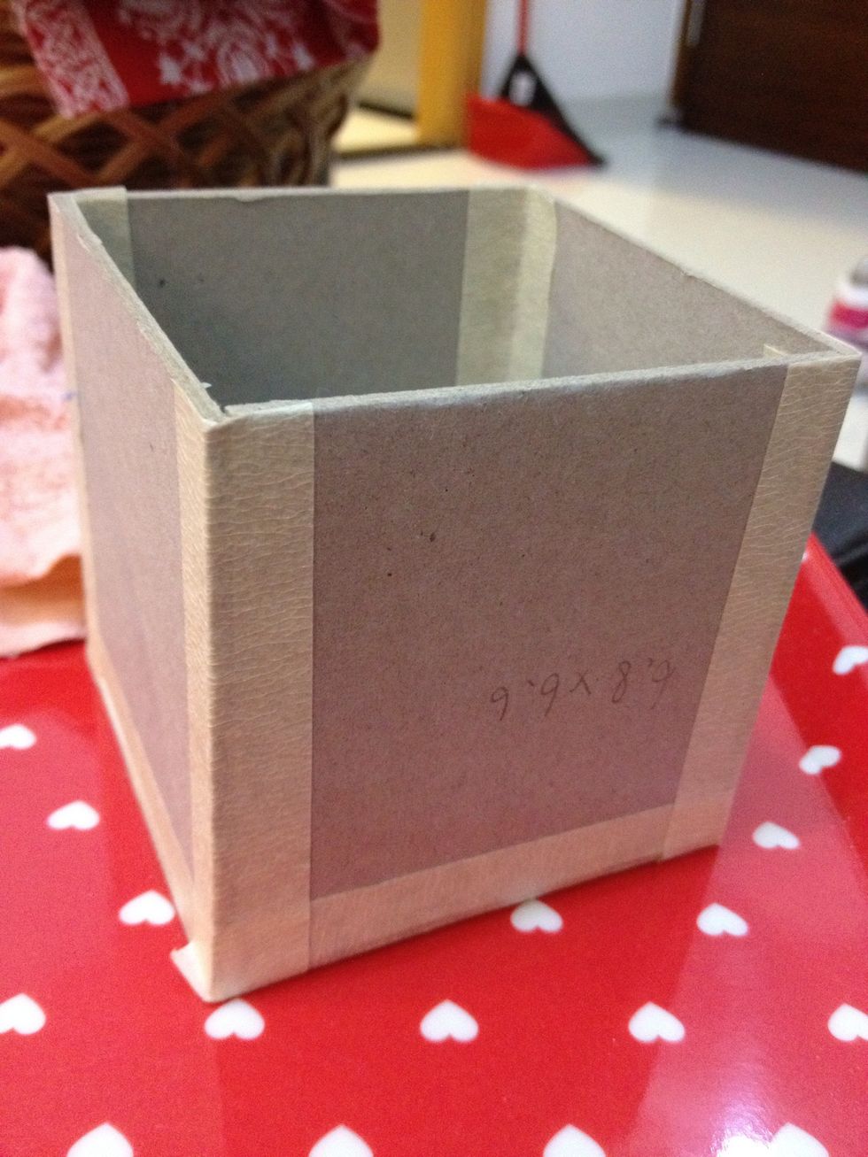 Use masking tape to make the box