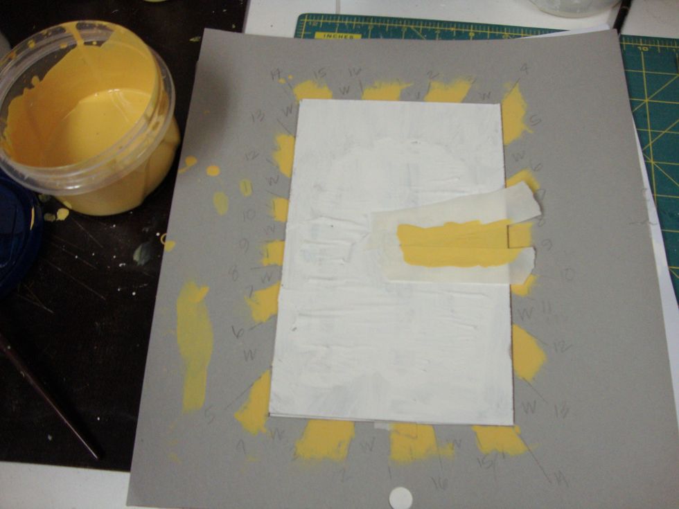 Use masking tape to paint clean lines. Use each tape strip only 2 times with the clean edge or you will inadvertently transfer paint.