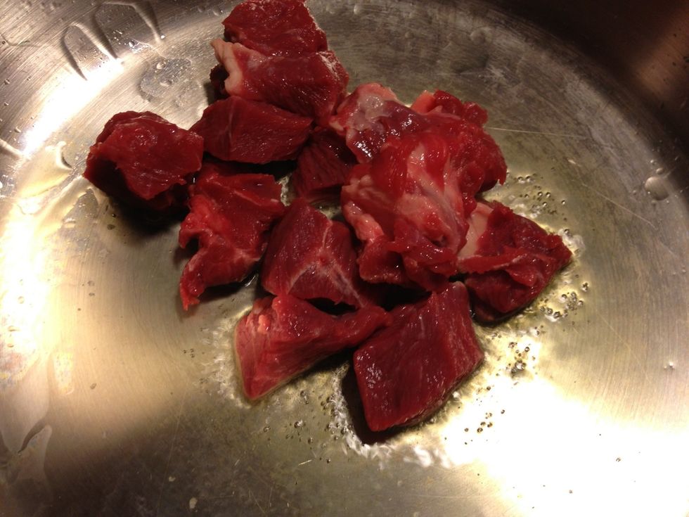 Use oil to brown beef.