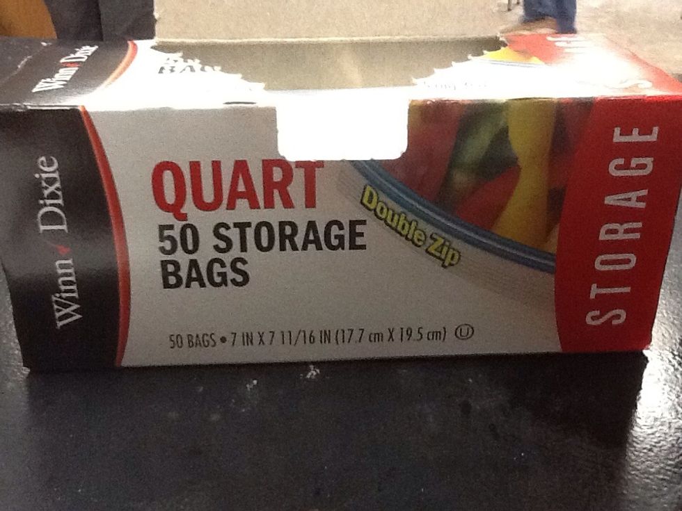 Use one Quart size bag.