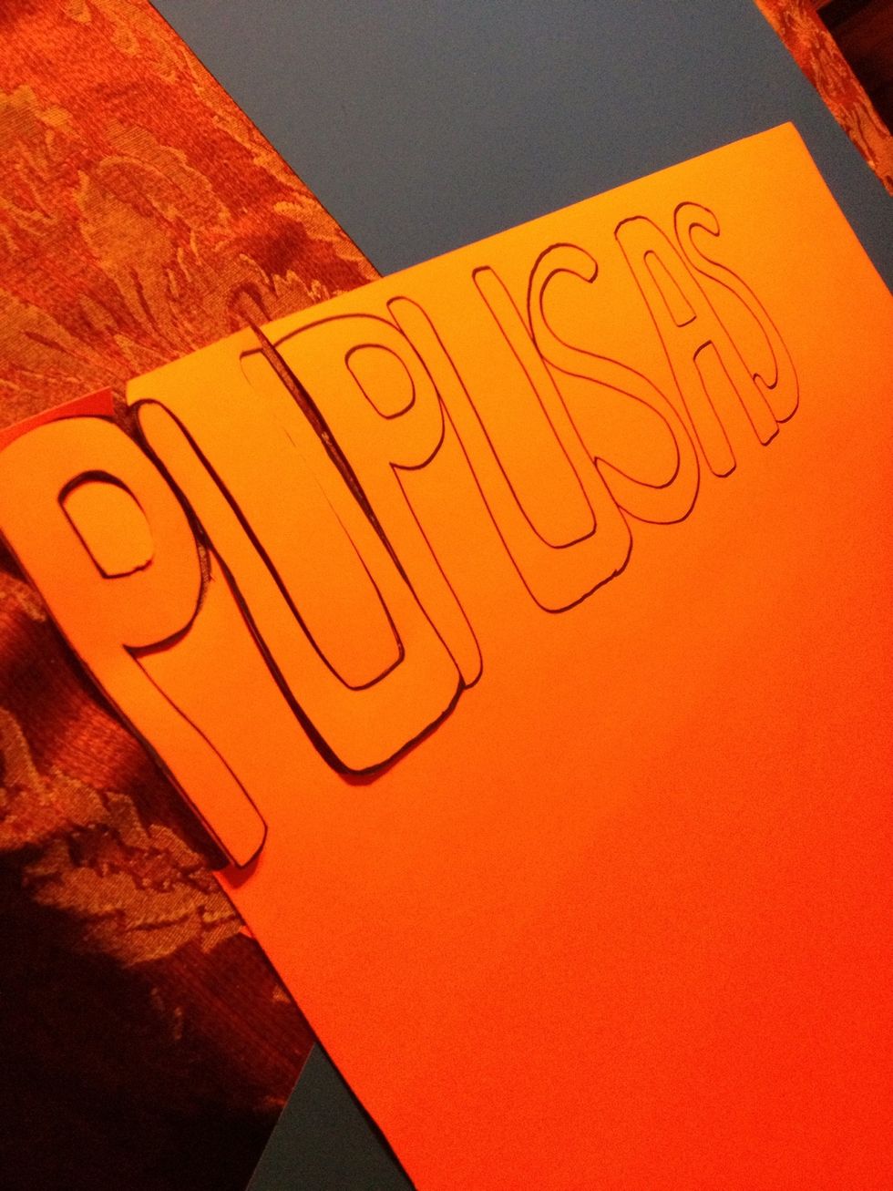 Use one sheet for writing or words and the other as background. \u270f Outline the phase or words you will be writing. This step can be changed.