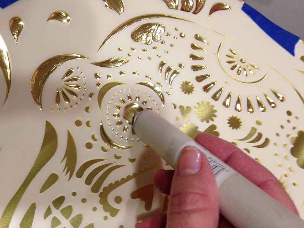 use paper stump to add more dimension to embossed areas as well as to smooth them.