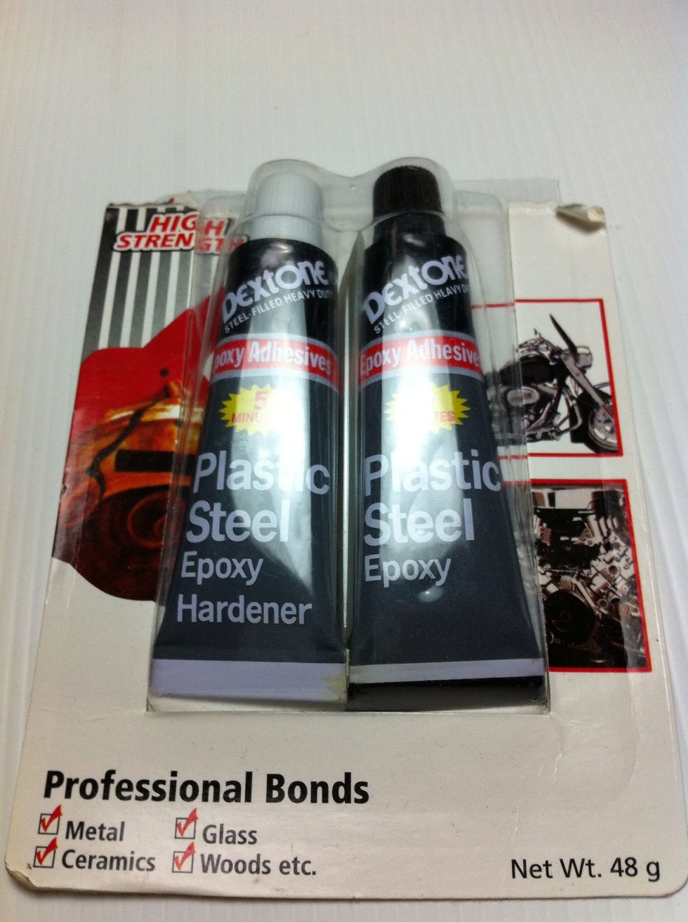 Use Plastic Steel super glue to combine screw hole adapter to rubber dop