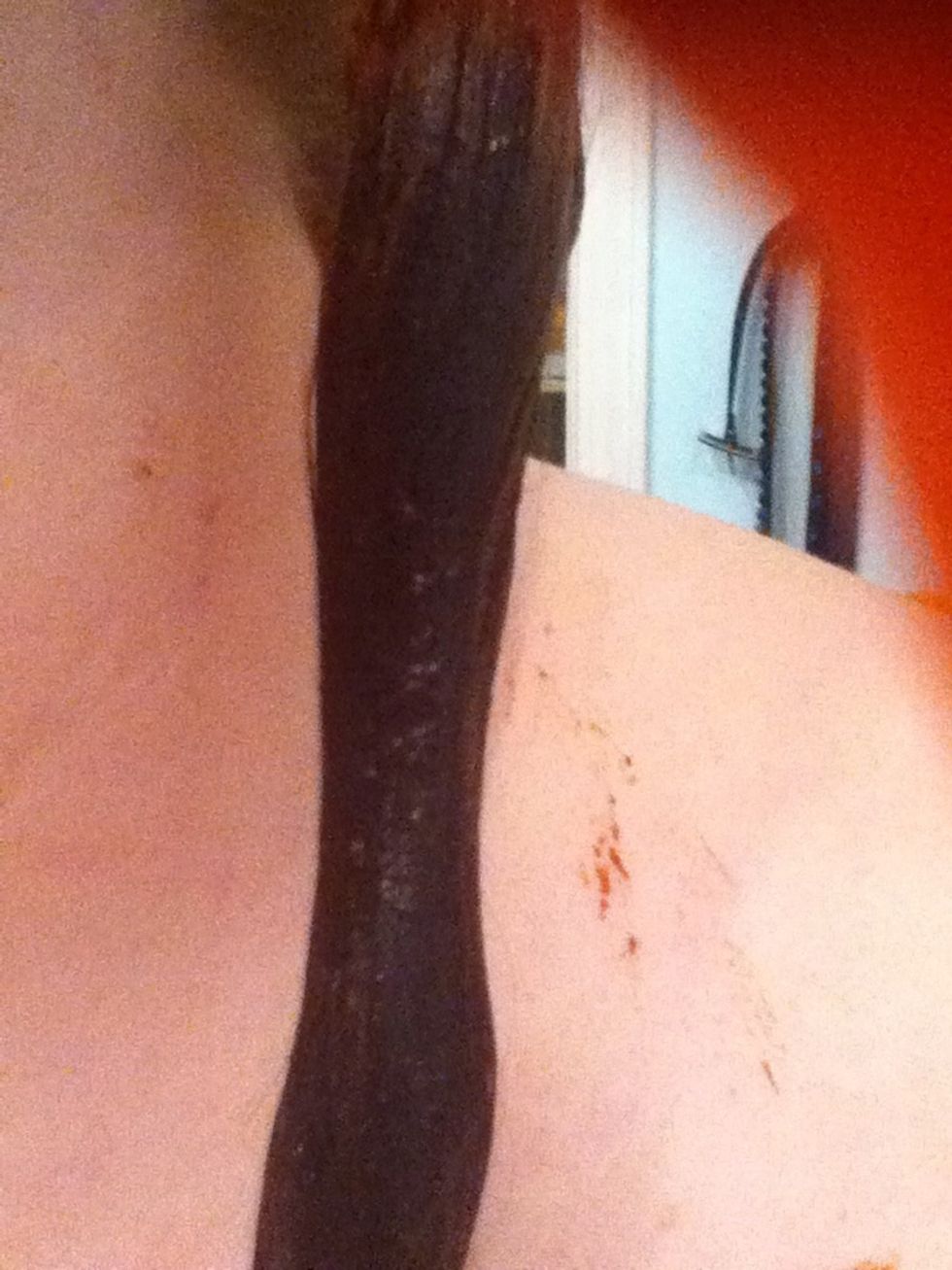 Use qtips or hands ( I use hands) and mix in the mix.. And no I'm not naked