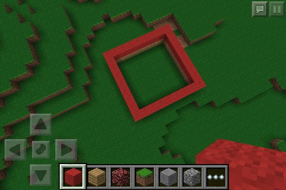 Use red wool to go over the wood