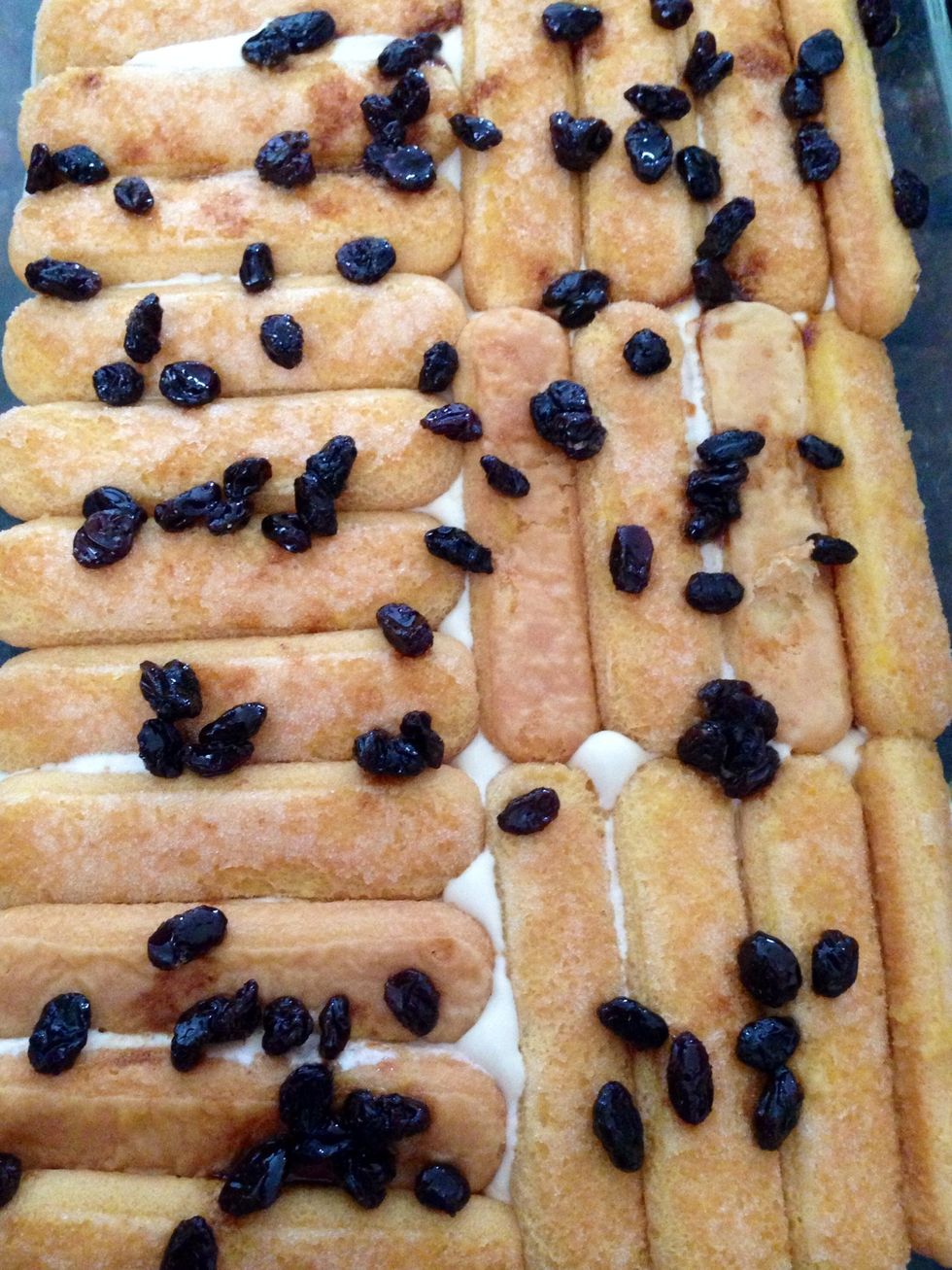 Use remaining 1/2 of raisins as so.