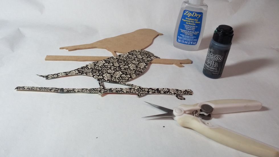 Use scissors to fussy cut your shape. Tip: I usually cut slightly on the inside of the traced line.