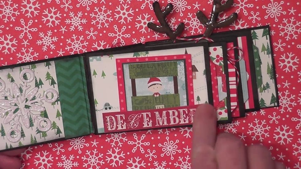 Use scraps of decorative paper to create pockets, mini booklets, tags and add decorative elements such as stickers, die cuts and other embellishments to finish your album.