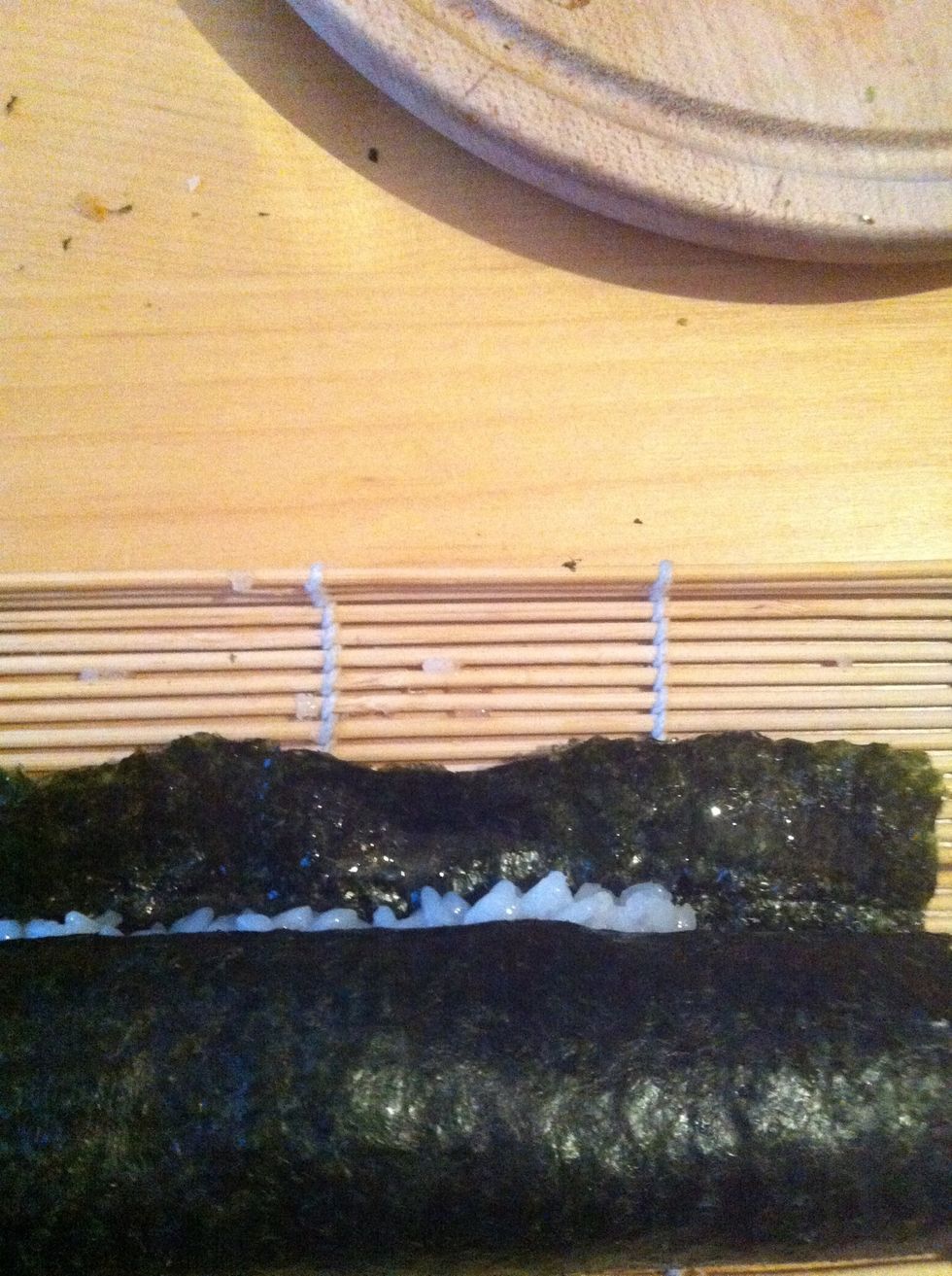 Use some water on the edge to make it sticky