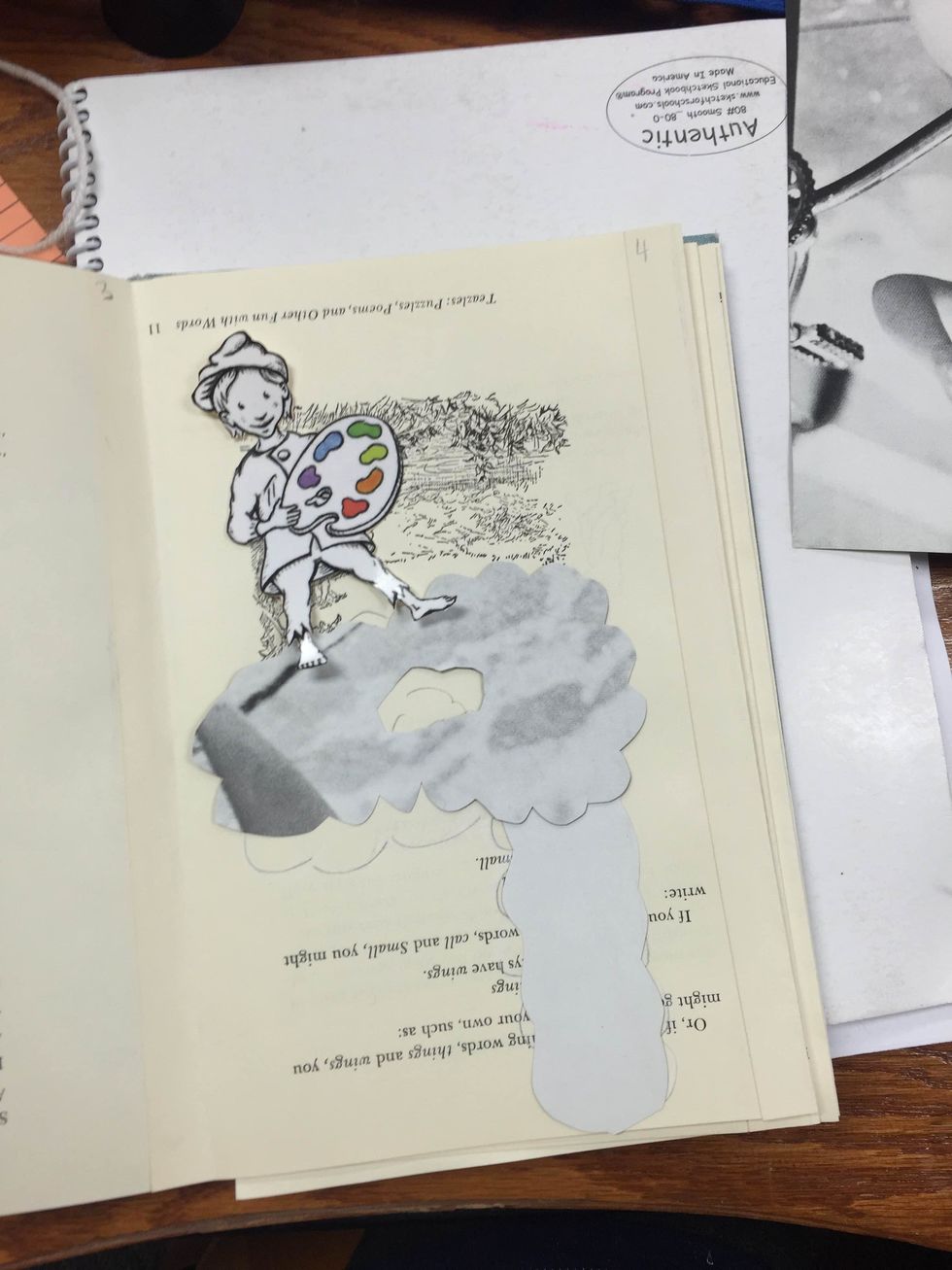 Use supplies to design your page. Don't glue yet!
