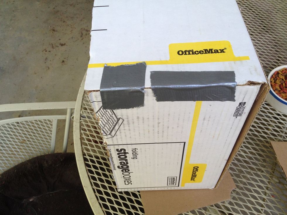 Use tape to close the gap caused by the cut.