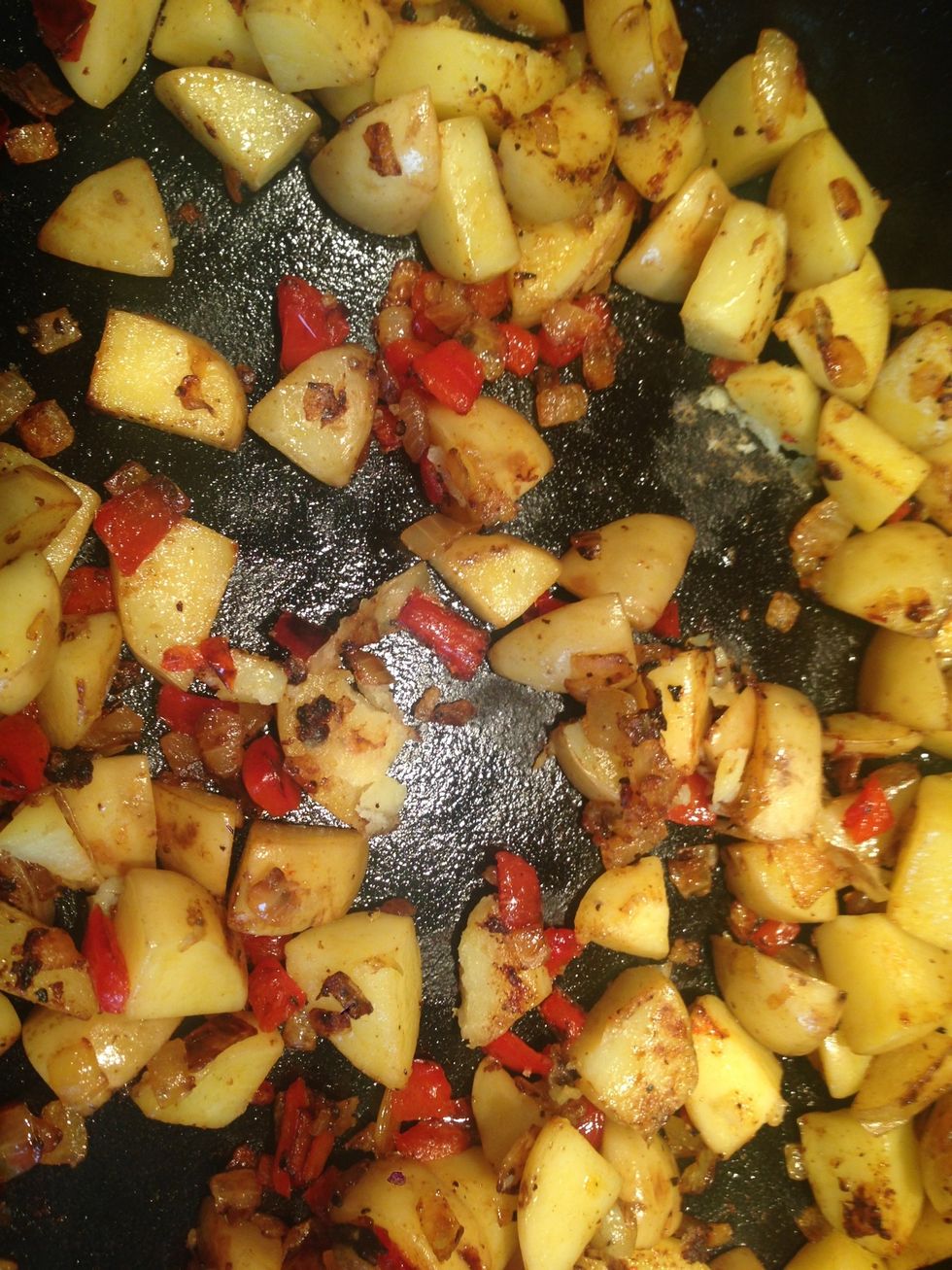 Use the back of your spoon to smash the edges up a little bit.